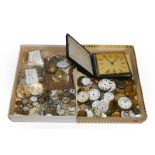 A quantity of 19th century pocket watch movements, wristwatch movements, cylinder platform