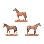 Beswick Connoisseur Horses Comprising: Red Rum, model No. A2510, Nijinsky, model No. A2345 and Troy,