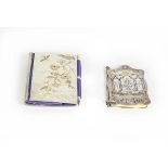 A Victorian Silver and Enamel Aide Memoire and a Victorian Mother-of-pearl Aide Memoire, the first