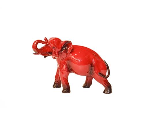 A modern Royal Doulton flambe elephant