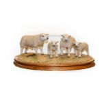 Wildtrack Texel Family Group, limited edition 265/850, on wood base. No box or certificate