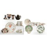 A quantity of mainly 19th century English porcelain, including: Spode spill vase, Derby tea wares, a