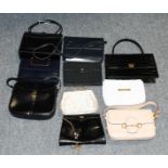 Ten various ladies handbags by Celine, Moskovitz, D Henry, Peter Leigh etc