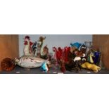 Group of Venetian Murano glass, including animals, vases etc