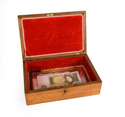 A Collection of Assorted Items, including: a wood box, the hinged cover set with a reverse painted - Image 8 of 9