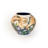 A modern Moorcroft Wild Blewit vase, by Emma Bosson