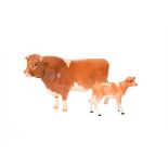 Beswick Cattle Comprising: Guernsey Bull Ch. ''Sabrina's Sir Richmond 14th'', model No. 1451 and