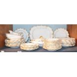 A Royal Crown Derby Lombardy pattern part dinner service. A mixture of first and second quality, but