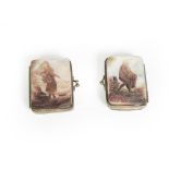 Two Belgian Metal-Mounted Mother-of-Pearl Purses, each oblong, the cover of each with a mother-of-