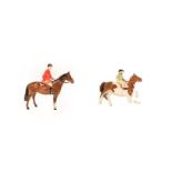 Beswick Huntsman (Style Two: Standing), model No. 1501 and five fox hounds; together with Girl on