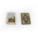 A Victorian Mother-of-Pearl and Papier Mache Aide Memoire, oblong, the cover with a reverse