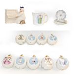 A collection of Royal Doulton Snowman items. Without boxes. One miniature snowman dinner plate