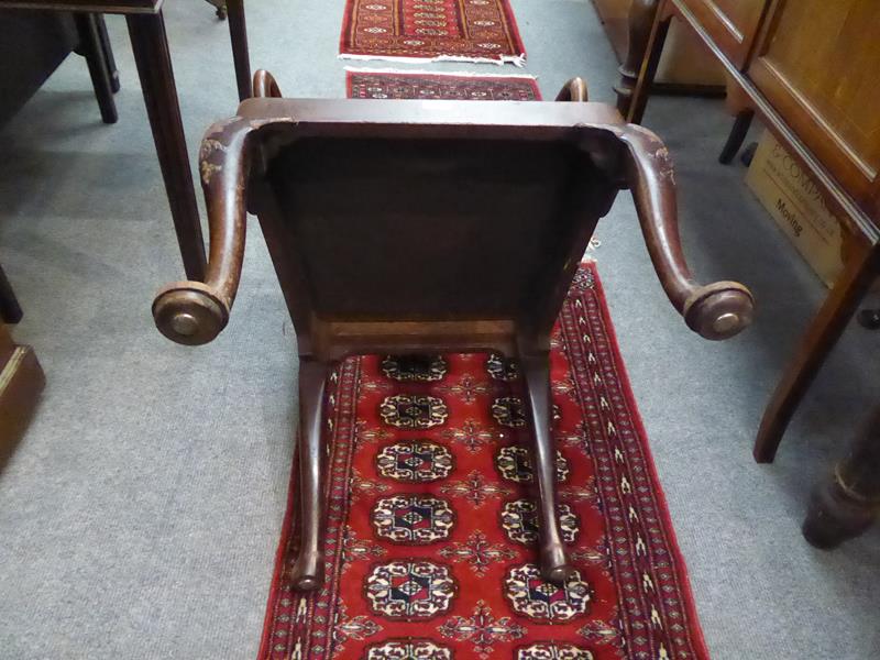 A 19th century style mahogany open armchair on shell carved legs and pad feet - Image 2 of 7