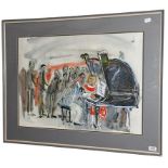 Michael Gibbison (b.1937) ''Jazz Party'' Signed, watercolour, 51cm by 71cm Artist's Resale Rights/