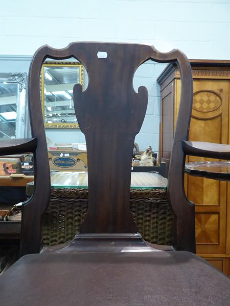 A 19th century style mahogany open armchair on shell carved legs and pad feet - Image 3 of 7