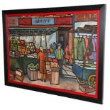 Christopher Stones (20th/21st century) ''Pettycoat Lane Fruit Market'' Signed, inscribed verso,