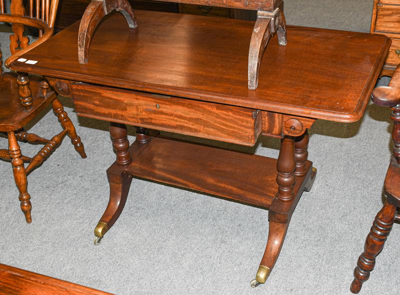 A 19th century mahogany writing table, 119cm by 60cm by 73cm