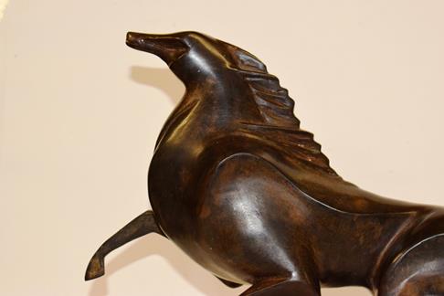 French School (20th/21st century) Galloping horse Bronze on a marble base, 38.5cm high - Image 8 of 8