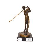 * Kim B (Contemporary) Golfer Signed, bronze on a composite base, 24cm high Artist's Resale Rights/