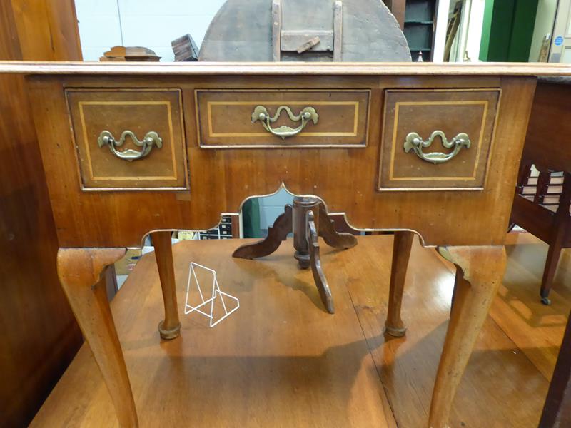 A satinwood inlaid walnut lowboy, 76cm by 49cm by 72cm - Image 2 of 12