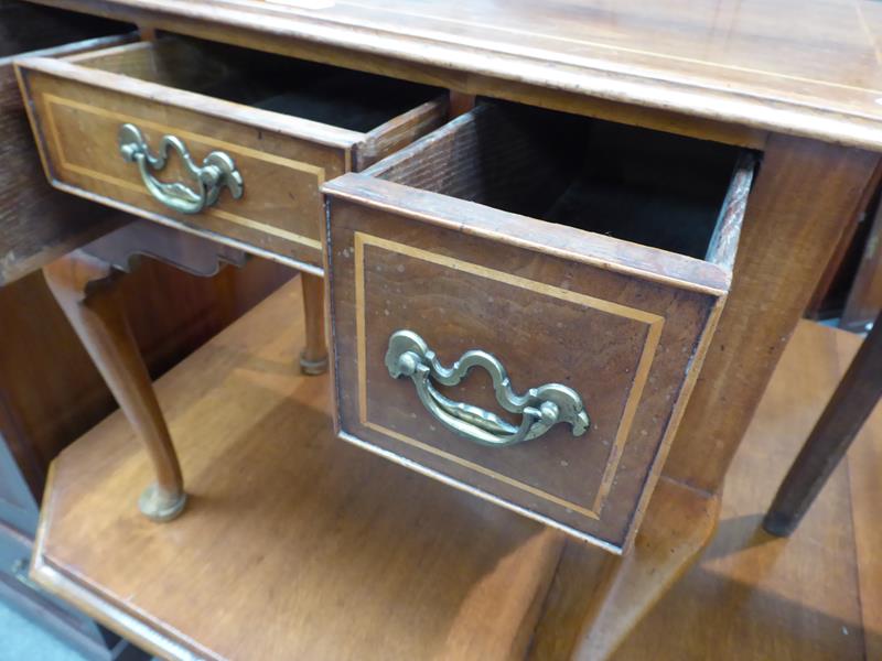 A satinwood inlaid walnut lowboy, 76cm by 49cm by 72cm - Image 4 of 12