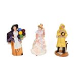 Three Royal Doulton figures, Lifeboat Man HN4570, Balloon Lady HN2935 and Sharon HN3603 (3)