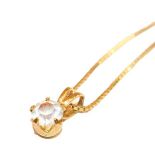 A 9 carat gold necklace, length 56cm, and a pendant on chain, chain length 46cm. 9 carat gold