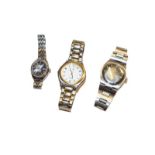 An automatic calendar centre seconds wristwatch signed Tissot, steel and gold plated Seiko quartz