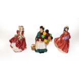 Royal Doulton Figures including ''Miss Muffet'', HN1936 and ''Delphine'' HN2136 together with five