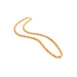 A 9 carat gold rope twist chain, length 43cm. Gross weight 8.6 grams.