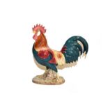 Beswick Leghorn Cockerel, model No. 1892, teal green, red, orange and yellow - gloss