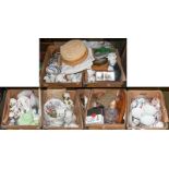 Six boxes of ceramics and glass to include a Royal Worcester part teaset, pair of Staffordshire
