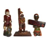 A Nigerian carved wooden figure with five various others (6)