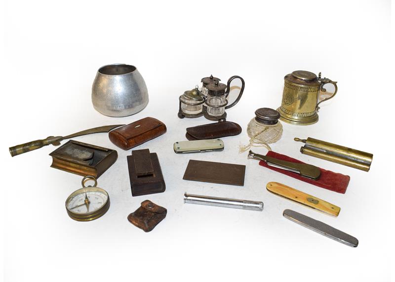 A group of collectable items including racing goggles, Zenith binoculars, Georgian snuff box, - Image 3 of 6