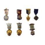 Fourteen Masonic jewels including a 1914-1918 Silver Commemorative jewel No.1325, gilt metal West