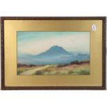 J Douglas (19th century) A highland landscape, signed watercolour, 27.5cm by 53.5cm, together with a