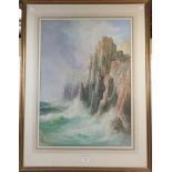 John Clarkson Uren (1845-1932) Rocky coastal view, signed, watercolour, 77cm by 54cm