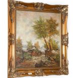 B Groneman (20th century) country landscape, together with a further landscape 60cm by 50cm