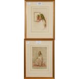 Laurence Harris (19th century) Scenes from a Harem, a pair, signed, watercolour (2)
