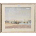 George Lee (20th century) Zeebrugge 1920, signed, watercolour, 31cm by 39cm
