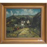 D Kessler (contemporary) European village scene, signed oil on canvas, 50cm by 60cm