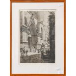 A collection of seven assorted framed prints to include Axel Haig, Continental cathedral views, F