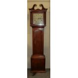 An oak thirty hour longcase clock, circa. 1800, 12'' square painted dial signed Jno Hudson,