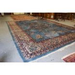 Isparta carpet, the mid indigo field with a one way tree of life design, enclosed by floral