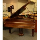 An early 20th century rosewood cased Bechstein Model III grand piano raised on rosewood simulated