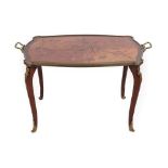 A Louis XV Style Kingwood, Amaranth, Marquetry and Gilt Metal Mounted Tray on Stand (adapted),