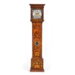 A Walnut Marquetry Eight Day Longcase Clock, signed Jos Foster, London, circa 1700, flat top