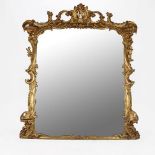 A Chippendale Style Gilt and Gesso Overmantel Mirror, 3rd quarter 19th century, the mercury plate