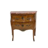 A French Louis XV Style Rosewood and Marquetry Inlaid Petit Commode, late 19th/early 20th century,