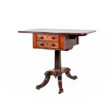 A George IV Mahogany Dropleaf Pedestal Table, 2nd quarter 19th century, the moulded edge above two